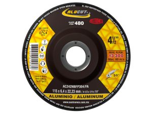 Disco abrasivo para desbaste de aluminio y metales no ferrosos de 115 x 6.4 x 22.23 mm