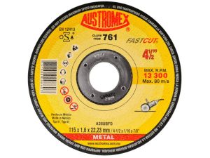 Disco abrasivo para corte de acero rápido de 115 x 1.6 x 22.23 mm